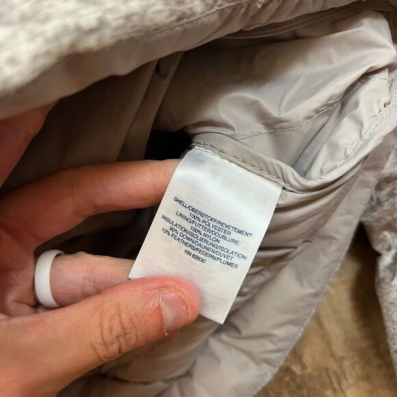 Lands' End Packable Down Puffer Jacket Heathered Brown Mock Neck Women's S - Picture 4 of 11